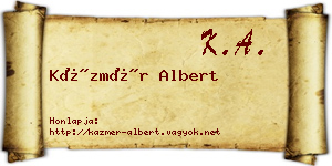 Kázmér Albert névjegykártya