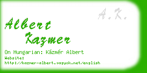 albert kazmer business card